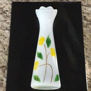 Vintage White Gay Fad Hand Painted Vase